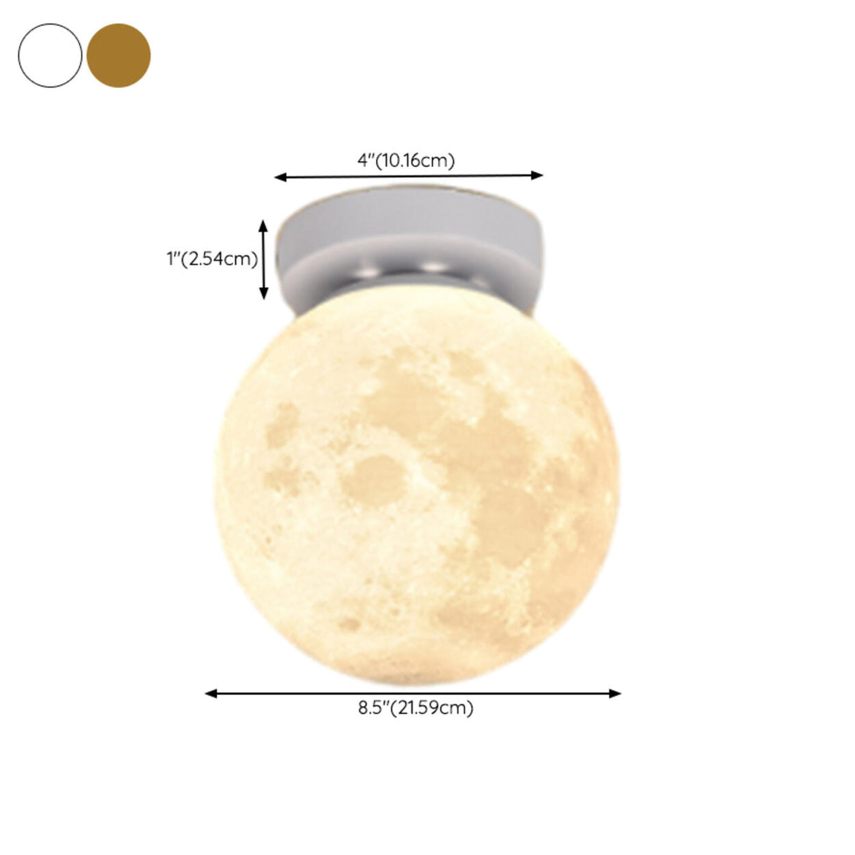 Hallway Minimalist Moon Globe Semi-Flush Ceiling Lamp Image - 22