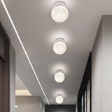 Hallway Minimalist Moon Globe Semi-Flush Ceiling Lamp Image - 5