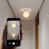 Hallway Minimalist Moon Globe Semi-Flush Ceiling Lamp Image - 8