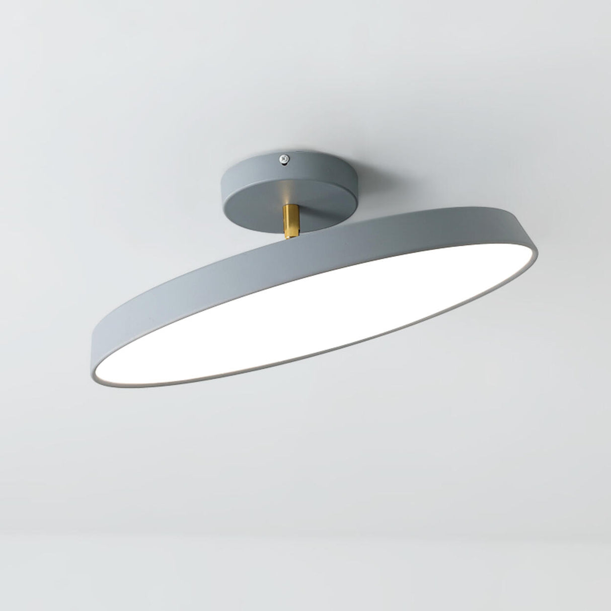 Hallway Minimalist Round LED Semi-Flush Mount Light Image - 12