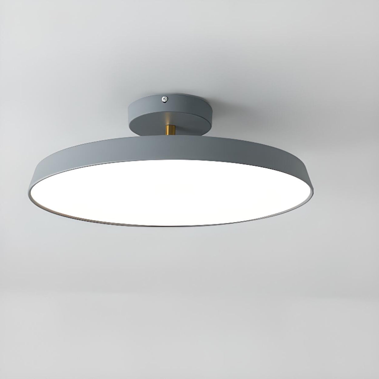 Hallway Minimalist Round LED Semi-Flush Mount Light Image - 13