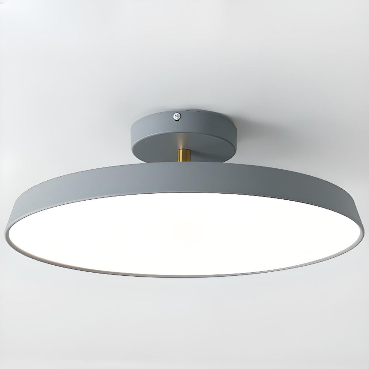 Hallway Minimalist Round LED Semi-Flush Mount Light Image - 14