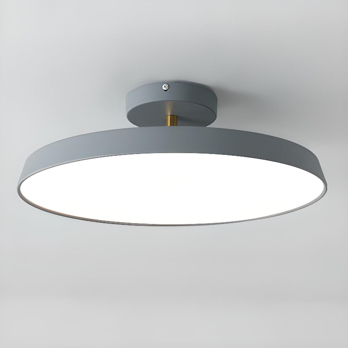 Hallway Minimalist Round LED Semi-Flush Mount Light Image - 15