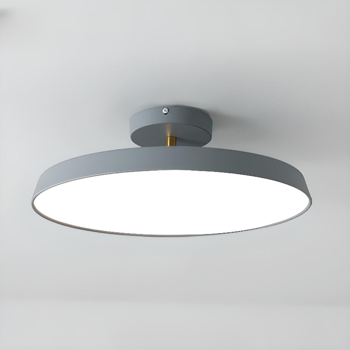 Hallway Minimalist Round LED Semi-Flush Mount Light Image - 16