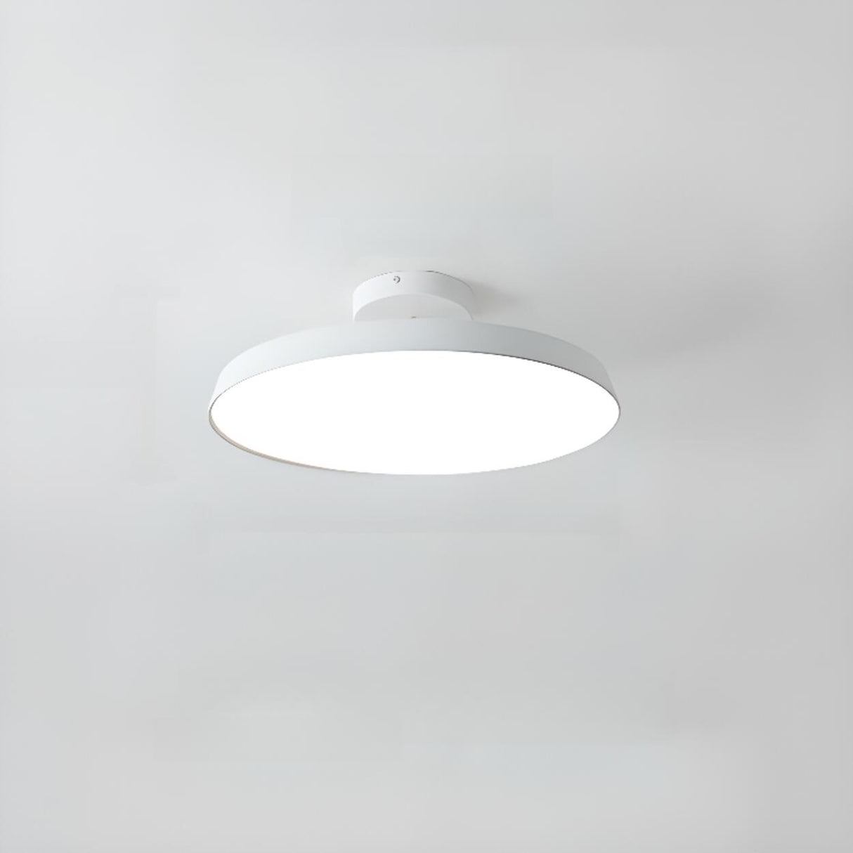 Hallway Minimalist Round LED Semi-Flush Mount Light Image - 2