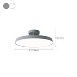 Hallway Minimalist Round LED Semi-Flush Mount Light #size