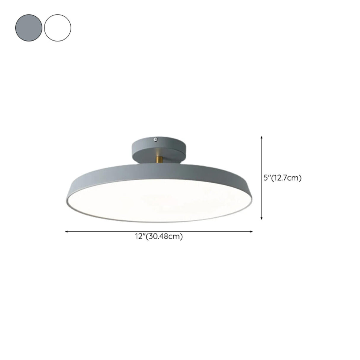 Hallway Minimalist Round LED Semi-Flush Mount Light Image - 22