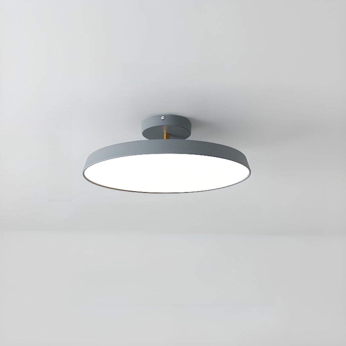 Hallway Minimalist Round LED Semi-Flush Mount Light Image - 3