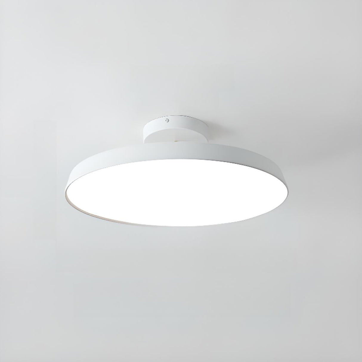 Hallway Minimalist Round LED Semi-Flush Mount Light Image - 6