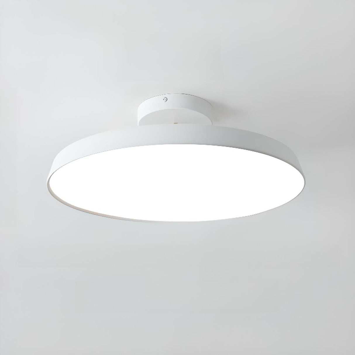 Hallway Minimalist Round LED Semi-Flush Mount Light Image - 7