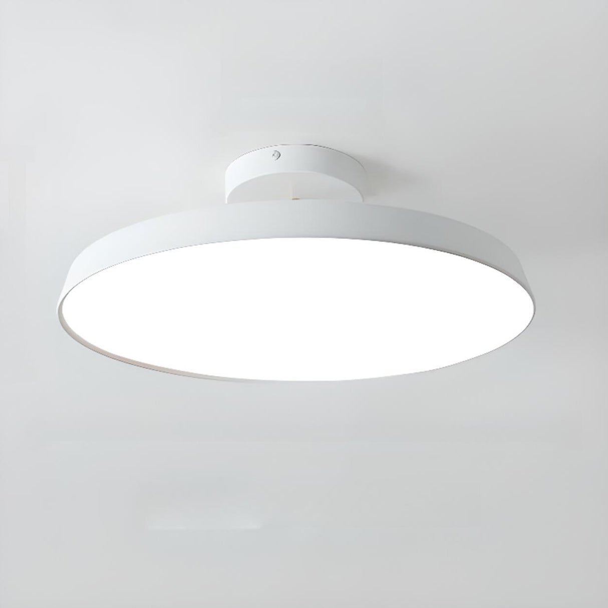 Hallway Minimalist Round LED Semi-Flush Mount Light Image - 9