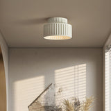 Hallway Modern Beige Cylinder Flush Mount Ceiling Light Image - 4