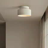 Hallway Modern Beige Cylinder Flush Mount Ceiling Light Image - 5