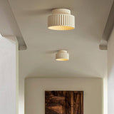 Hallway Modern Beige Cylinder Flush Mount Ceiling Light Image - 6