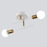 Hallway Modern Black Gold Semi-Flush Mount Lamp 2-Light Image - 2