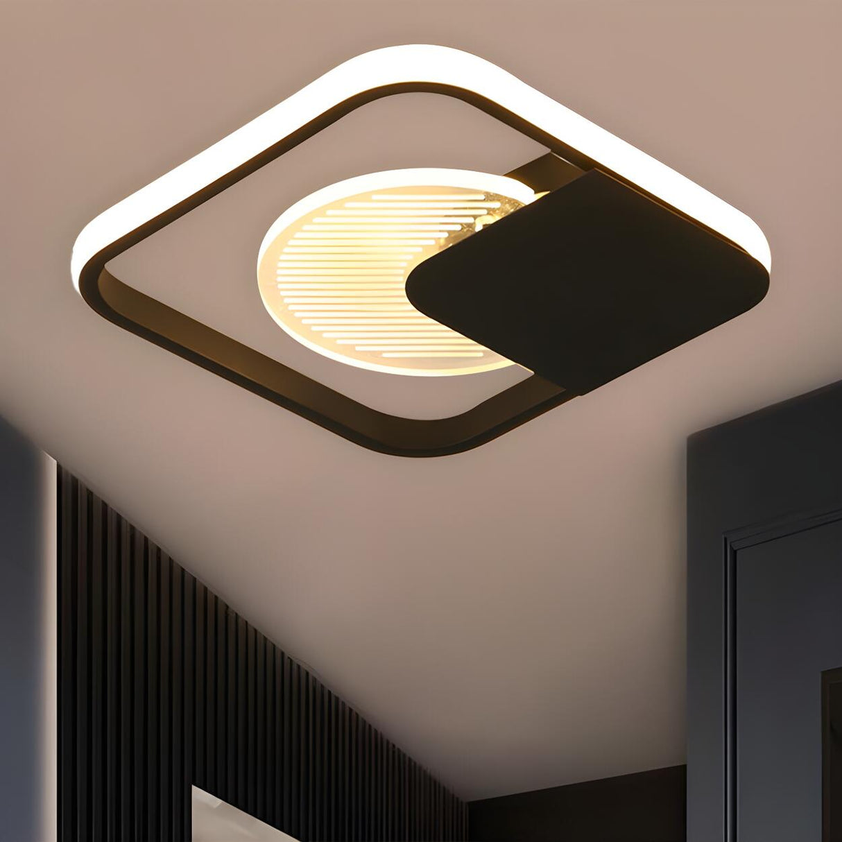 Hallway Modern Mini Black Square LED Flush Mount Light Image - 1