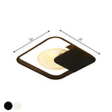 Hallway Modern Mini Black Square LED Flush Mount Light Image - 4