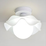 Hallway Modish Flower Glass Ball Semi-Flush Mount Light Image - 11