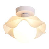 Hallway Modish Flower Glass Ball Semi-Flush Mount Light Image - 6