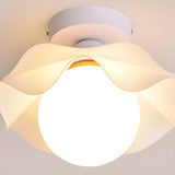 Hallway Modish Flower Glass Ball Semi-Flush Mount Light Image - 7