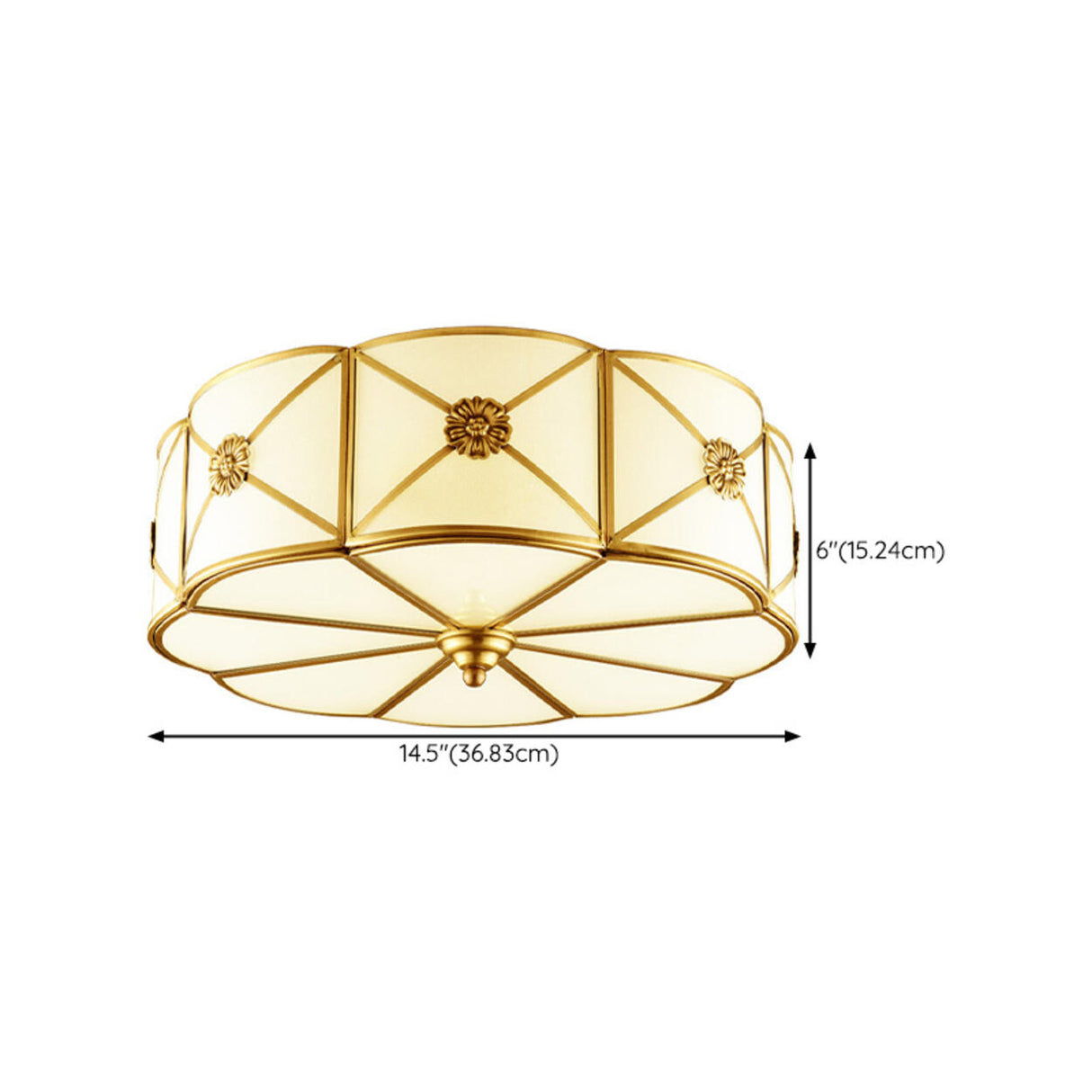 Hallway Moon Cake Gold Glass Flush Mount Ceiling Light 