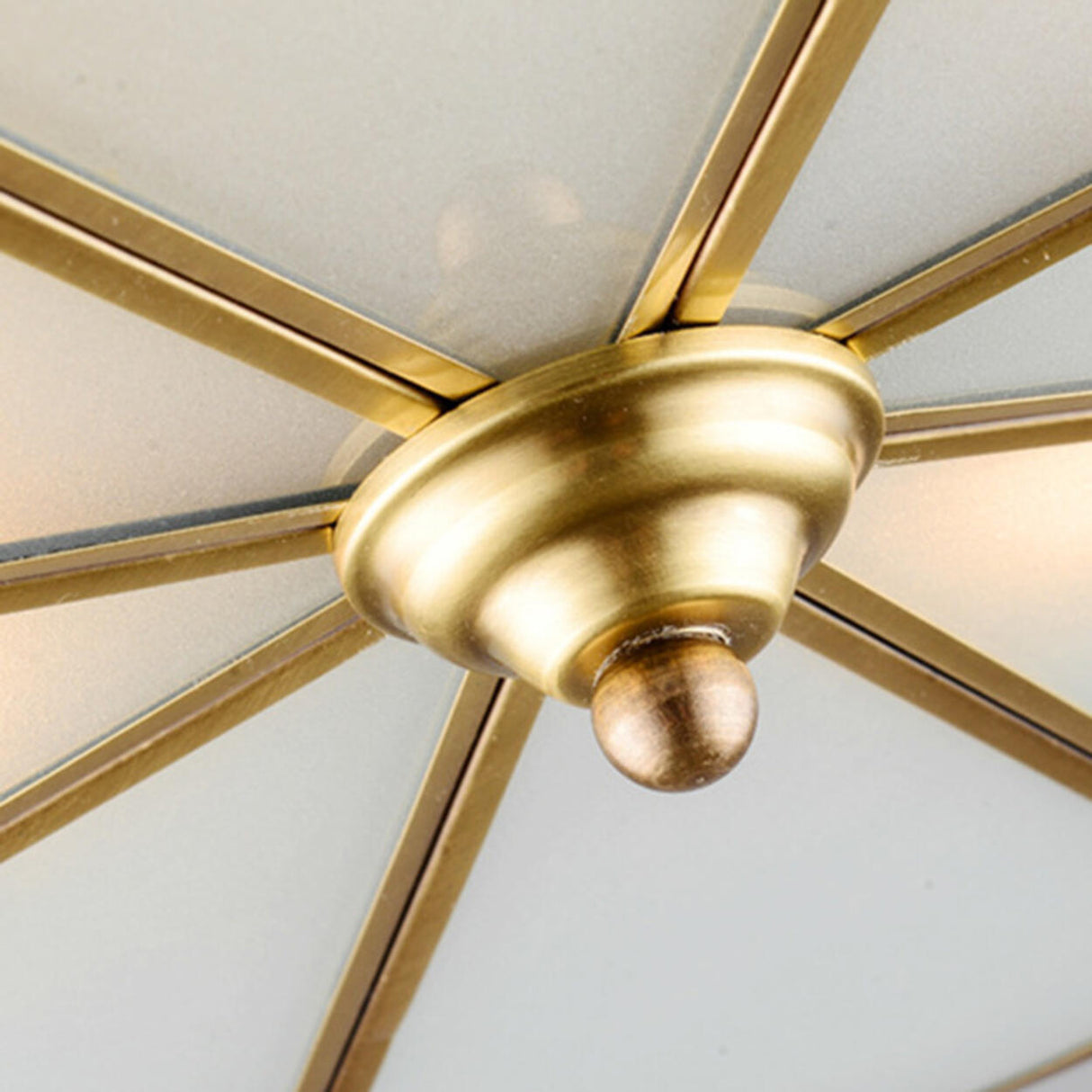 Hallway Moon Cake Gold Glass Flush Mount Ceiling Light Image - 9