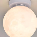 Hallway Moon Globe Gold Semi-Flush Mount Ceiling Light Image - 13