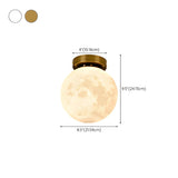 Hallway Moon Globe Gold Semi-Flush Mount Ceiling Light Image - 18