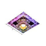 Hallway Multi-Color Square LED Crystal Flush Mount Lamp Image - 4