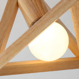 Hallway Natural Wood Frame Mini Semi-Flush Mount Light Image - 18