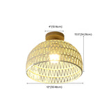 Hallway Natural Wooden Dome Semi-Flush Mount Light Image - 12