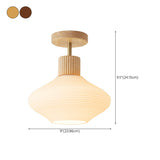 Hallway Nordic Wood Semi-Flush Mount Ceiling Light #size