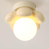 Hallway Resin Petal Ball Shade Semi-Flush Mount Light Image - 11