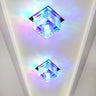 Hallway Rose Gold Crystal Cube LED Flush Mount Light Image - 2