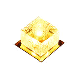 Hallway Rose Gold Crystal Cube LED Flush Mount Light Image - 4