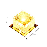 Hallway Rose Gold Crystal Cube LED Flush Mount Light #size