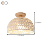 Hallway Rustic Woven Vaulted Semi-Flush Mount Light  Image - 14