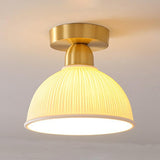 Hallway Semicircle Gold Semi-Flush Mount Ceiling Light Image - 10