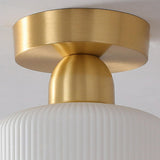 Hallway Semicircle Gold Semi-Flush Mount Ceiling Light Image - 15