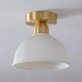 Hallway Semicircle Gold Semi-Flush Mount Ceiling Light Image - 17