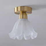 Hallway Semicircle Gold Semi-Flush Mount Ceiling Light Image - 18