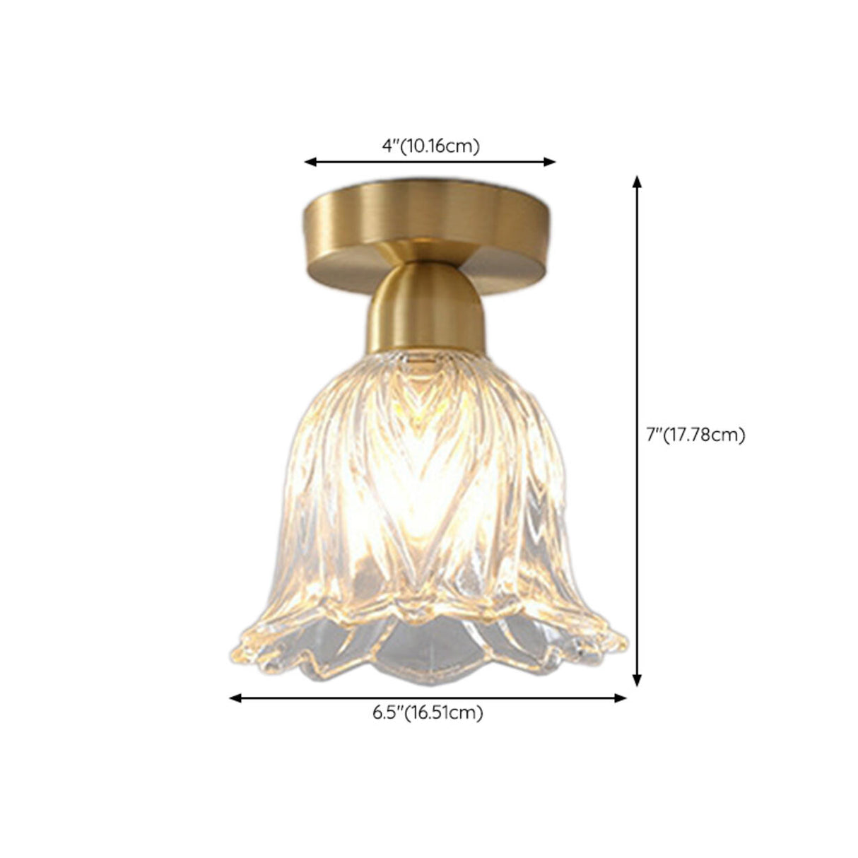 Hallway Semicircle Gold Semi-Flush Mount Ceiling Light 