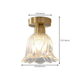 Hallway Semicircle Gold Semi-Flush Mount Ceiling Light #size