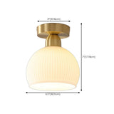 Hallway Semicircle Gold Semi-Flush Mount Ceiling Light Image - 22