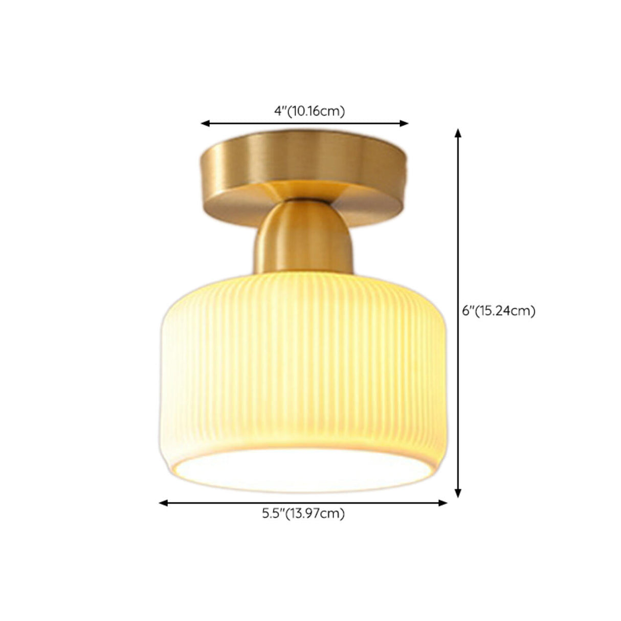 Hallway Semicircle Gold Semi-Flush Mount Ceiling Light Image - 24