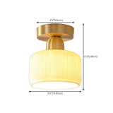 Hallway Semicircle Gold Semi-Flush Mount Ceiling Light Image - 24