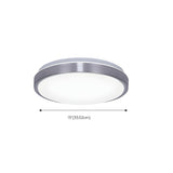 Hallway Silver Round LED Flush Mount Ceiling Light Image - 10