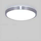 Hallway Silver Round LED Flush Mount Ceiling Light Image - 2