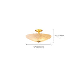 Hallway Stone Bowl Golden Semi-Flush Ceiling Light  #size