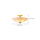 Hallway Stone Bowl Golden Semi-Flush Ceiling Light  Image - 12